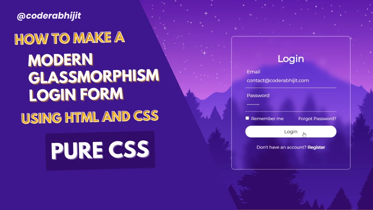 How to Make a Modern Glassmorphism Login Form using HTML and CSS