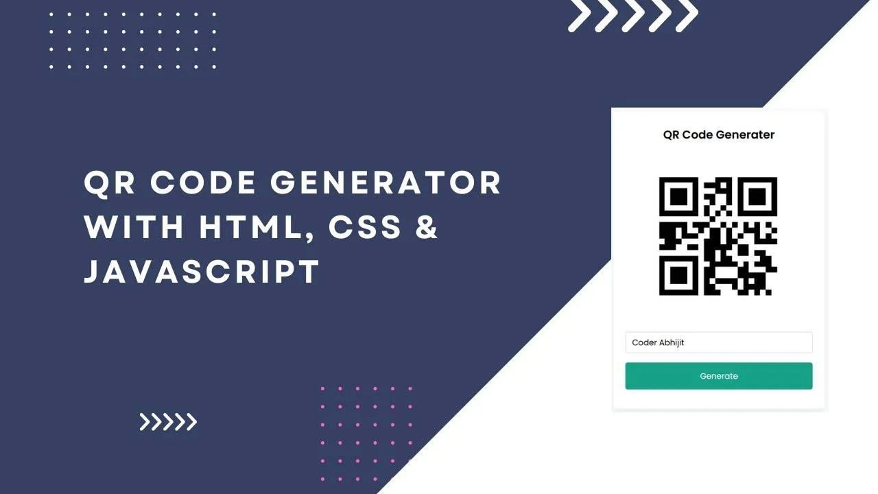 Responsive QR Code Generator website with HTML, CSS, and JavaScript
