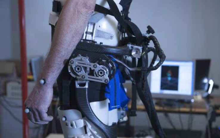 Un particolare del nuovo modello di esoscheletro 