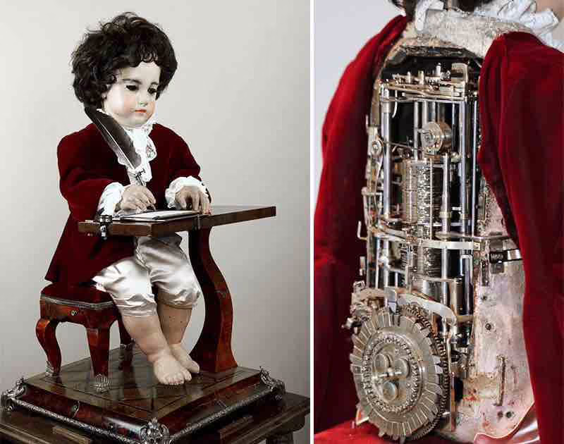 Automa bambino chiamato "Lo Scrittore", realizzato da Pierre Jacquet-Droz negli anni 70 del settecento.