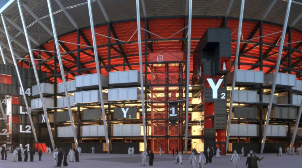 Uno stadio costruito con i container per Qatar 2022