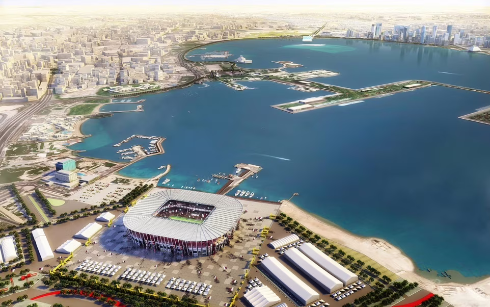 Uno stadio costruito con i container per Qatar 2022