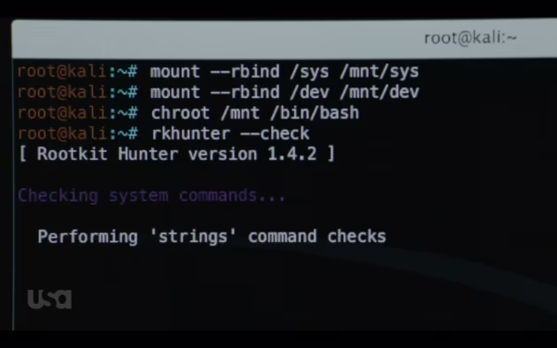 Il tool rkhunter usato da Elliot