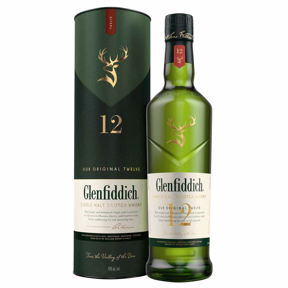 Glenfiddich Single Malt Scotch Whisky 12 YO 40% 1 l