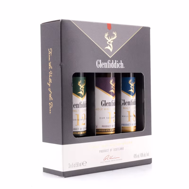 Glenfiddich Single Malt Scotch Whisky 3×0.05 l