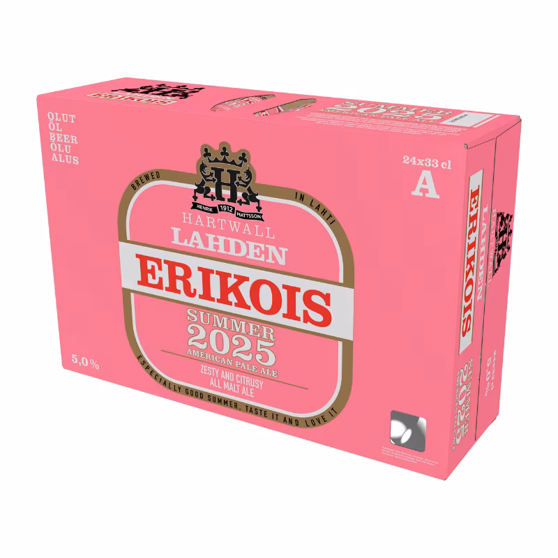 Hartwall Lahden Erikois Summer 2025 5% 24×0.33 l Best Before: 07.06.2026