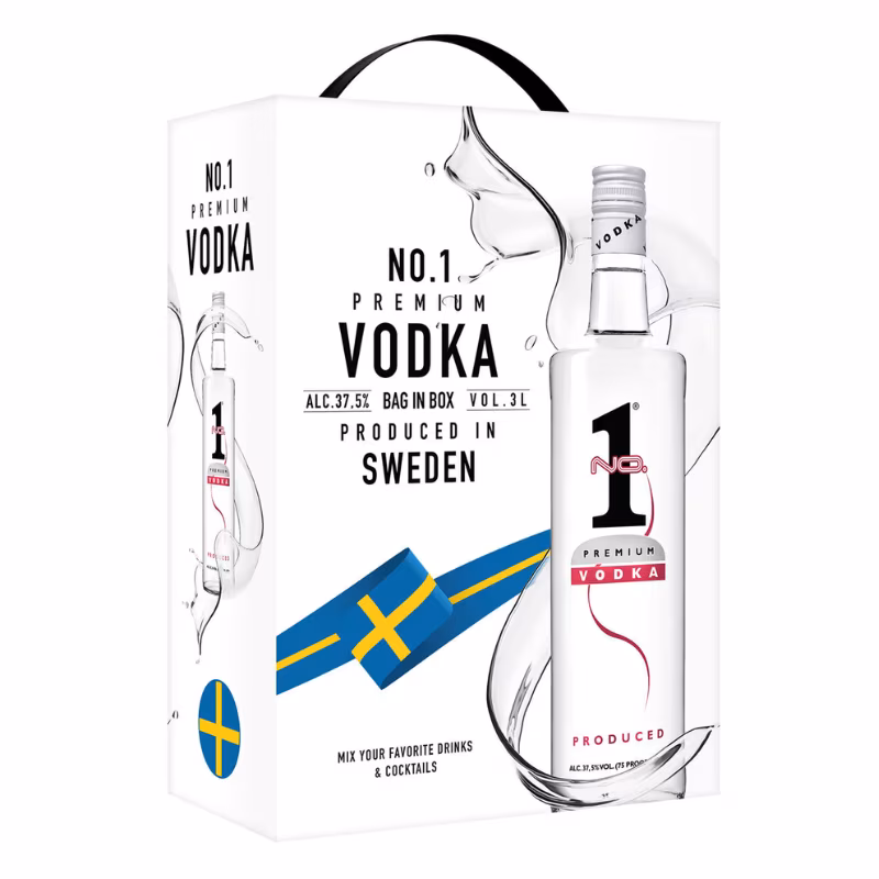 No.1 Premium Vodka Swedish 37.5% 3 l BIB