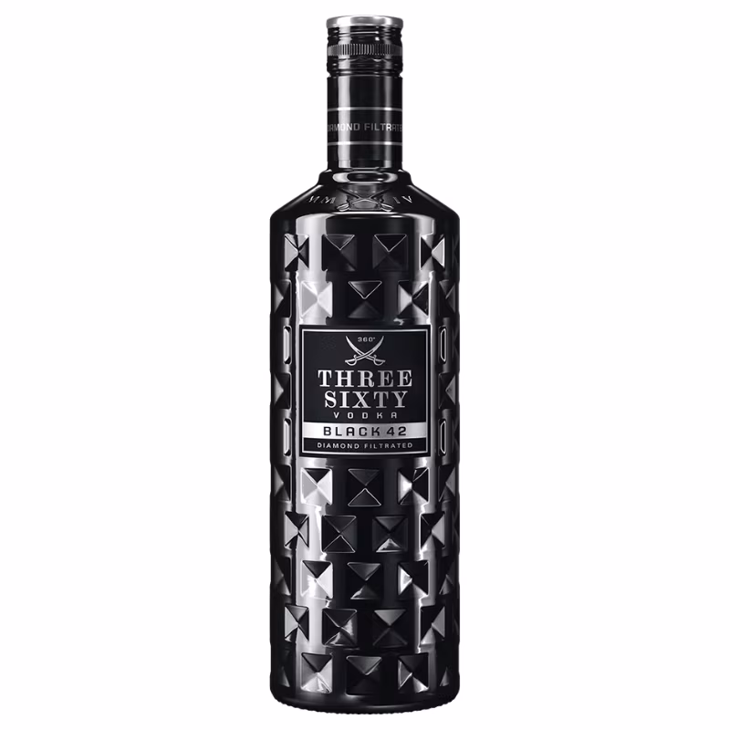 Three Sixty Black 42 Diamond Filtrated Vodka 42% 1 l