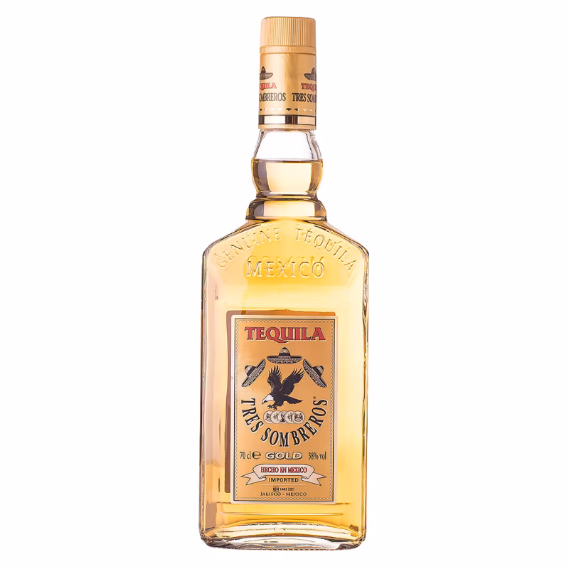 Tequila Tres Sombreros Gold 38% 0.7 l