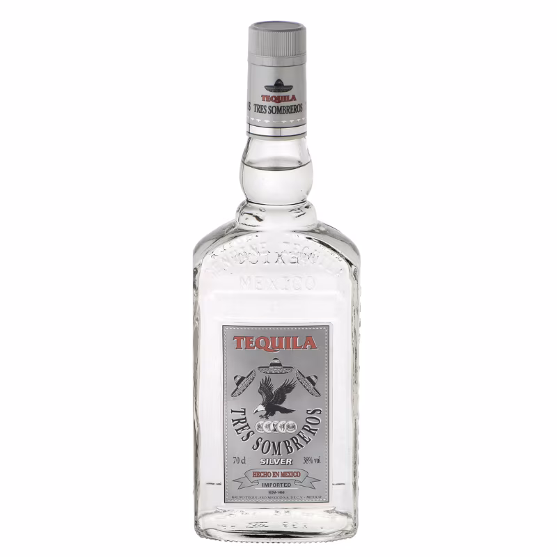 Tres Sombreros Silver Tequila 38% 0.7 l