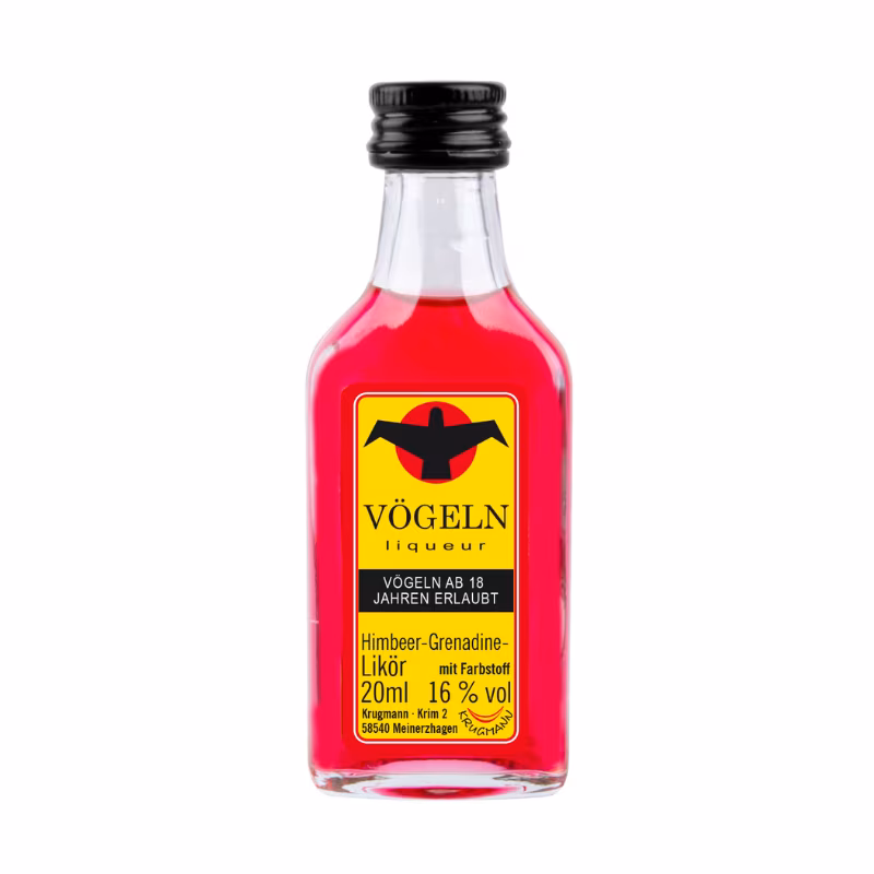 Vögeln Himbeer Grenadine Likör 16% 0.02 l MINI