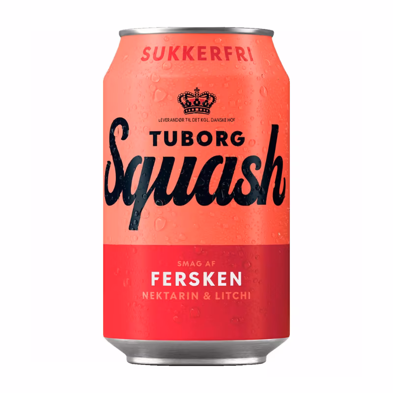 Tuborg Squash Peach Nectarine & Litchi Sugar Free 24×0.33 l