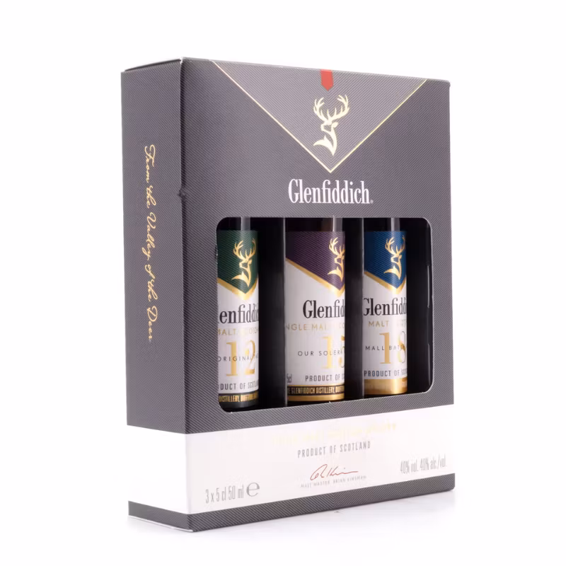 Glenfiddich Single Malt Scotch Whisky 3×0.05 l