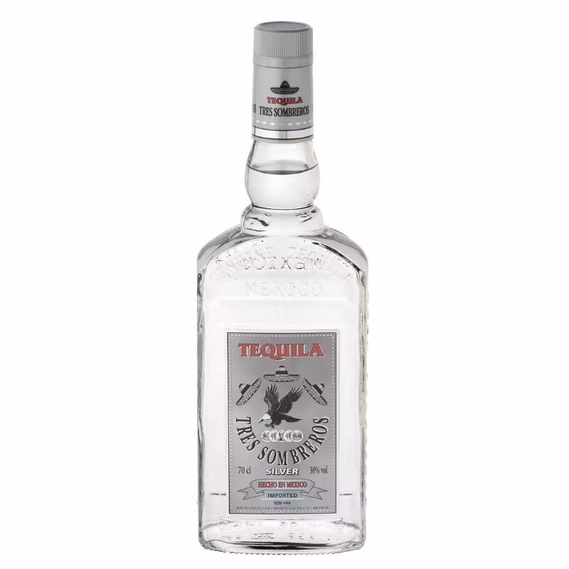 Tres Sombreros Silver Tequila 38% 0.7 l