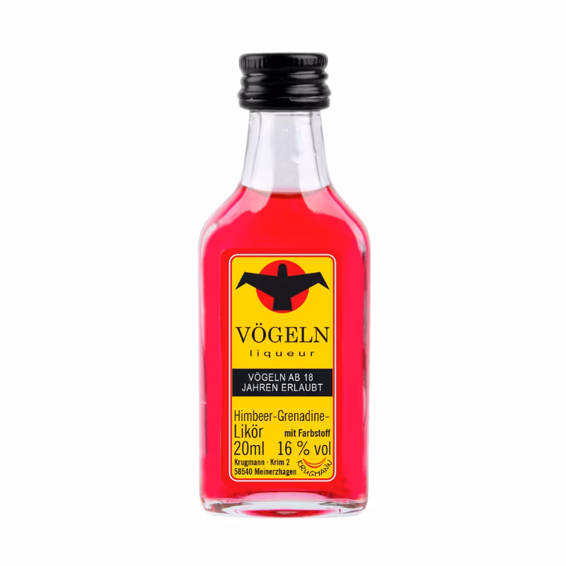 Vögeln Himbeer Grenadine Likör 16% 0.02 l MINI