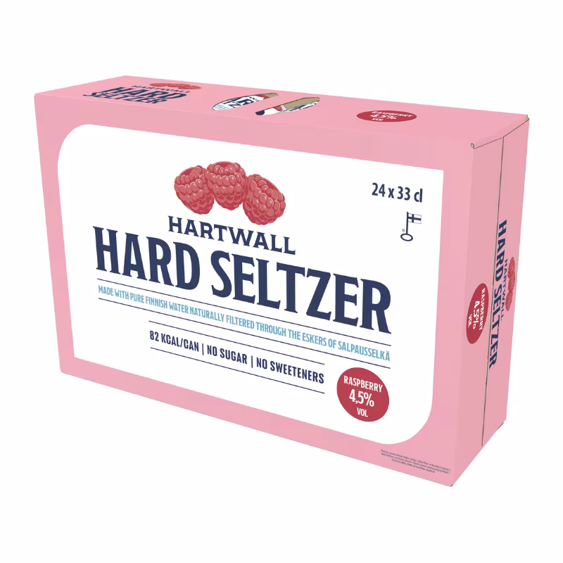 Hartwall Hard Seltzer Raspberry 4.5% 24×0.33 l
