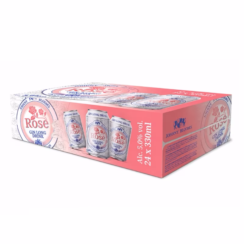 Johnny Bloom’s Gin Long Drink Rose 5% 24×033 l