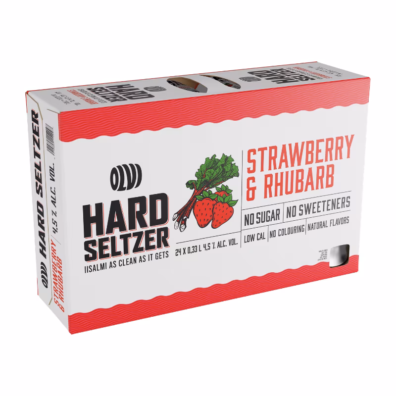 Olvi Hard Seltzer Strawberry & Rhubarb 4.5% 24×0.33 l