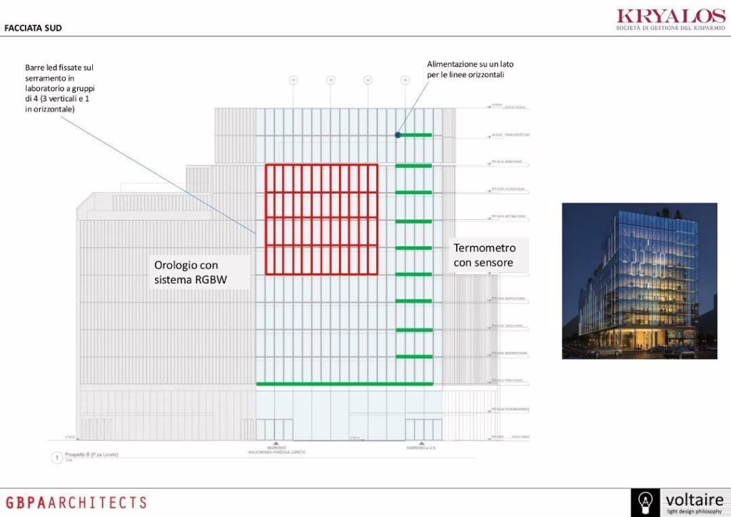 La facciata interattiva del Palazzo di Fuoco a Milano