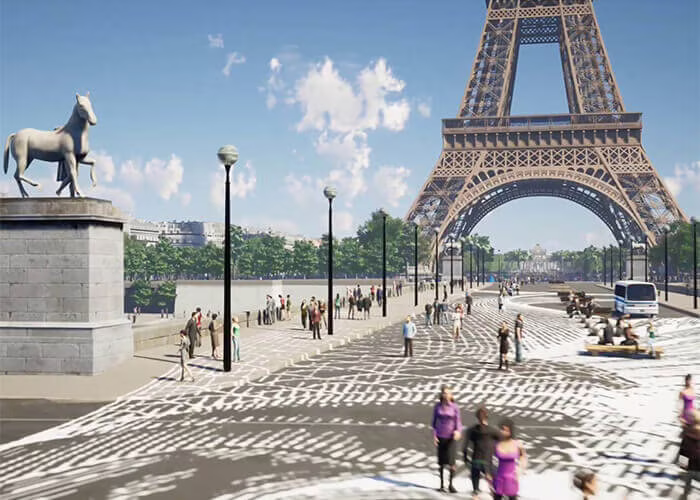 Nuvole di dati per la Torre Eiffel e Champ de Mars