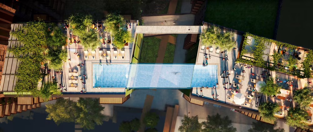 Sky Pool, una piscina tra due grattacieli. Ph. embassygardens.com