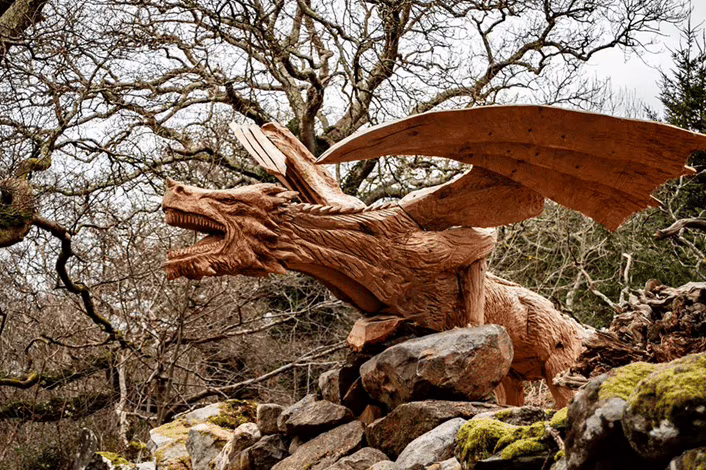 Tree carving del Drago di Bethesda