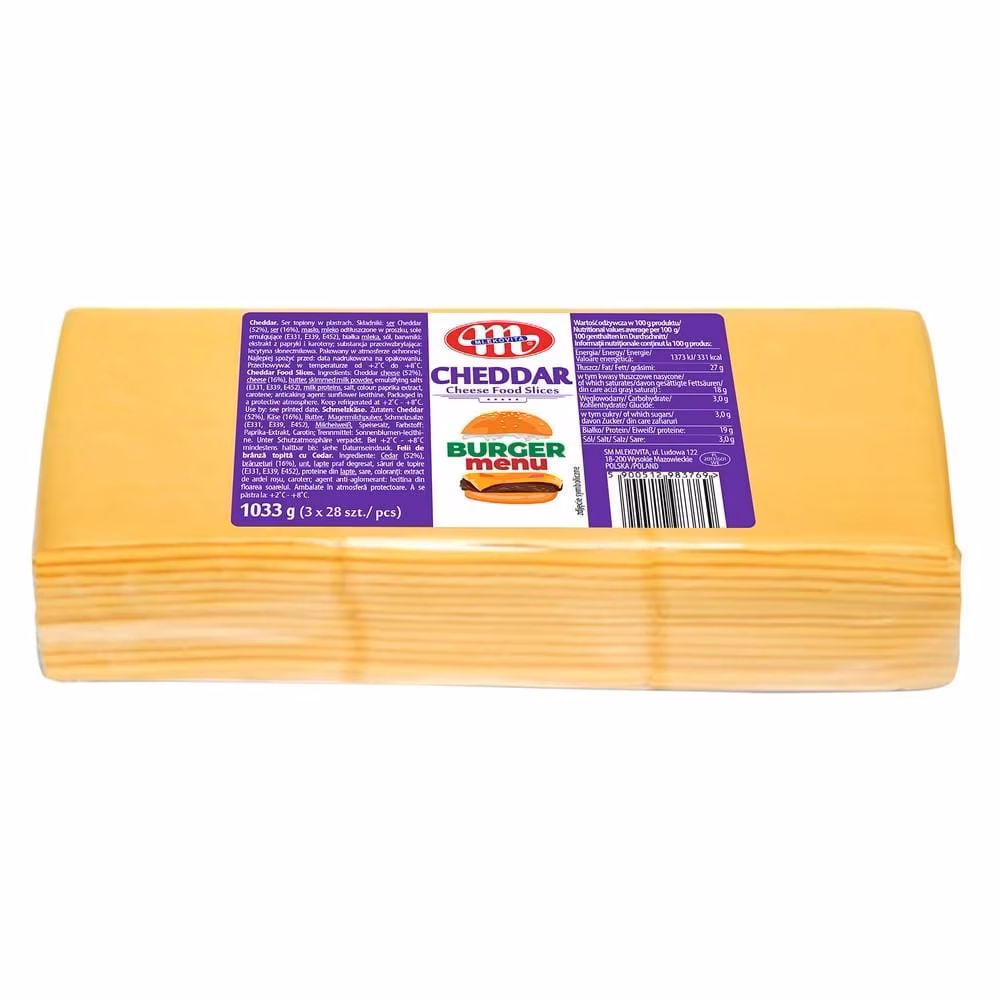 MKV Hambugersajt Cheddar Szeletek 1033gr
