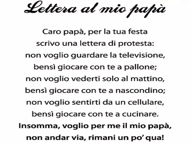 lettera pe ril papà