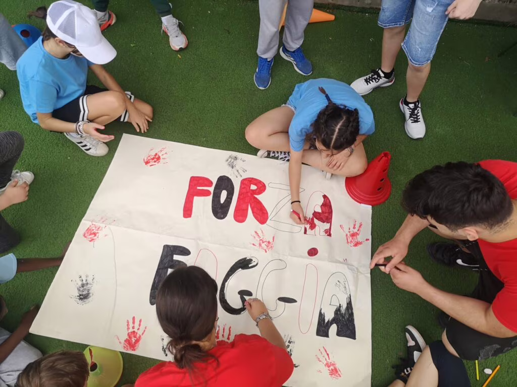 Il cartellone realizzato dai ragazzi del Centro Bakhita- crediti foto: Mario Mescia - riproduzione riservata
