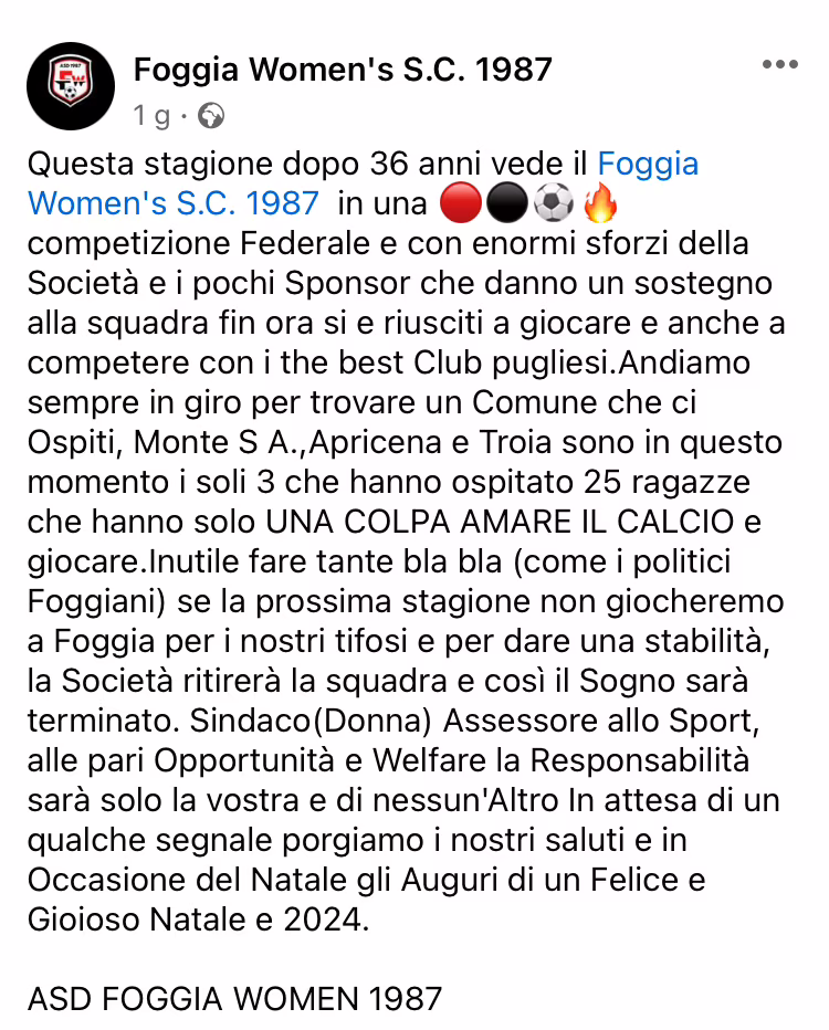 Foggia Women's S.C. 1987