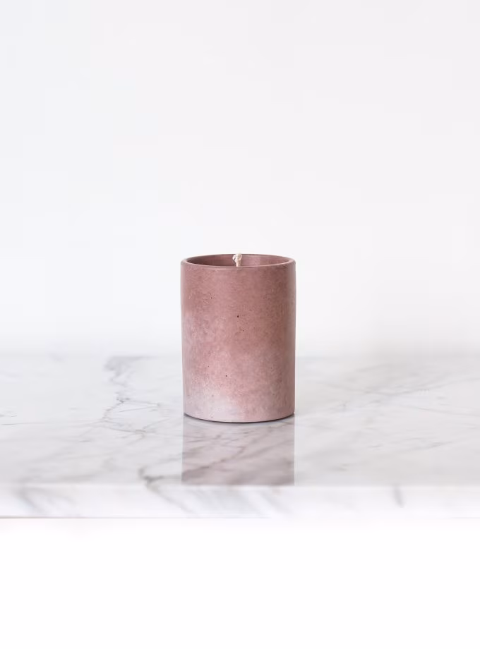 Mor Renkli Beton Bardak Mum - 170 ML