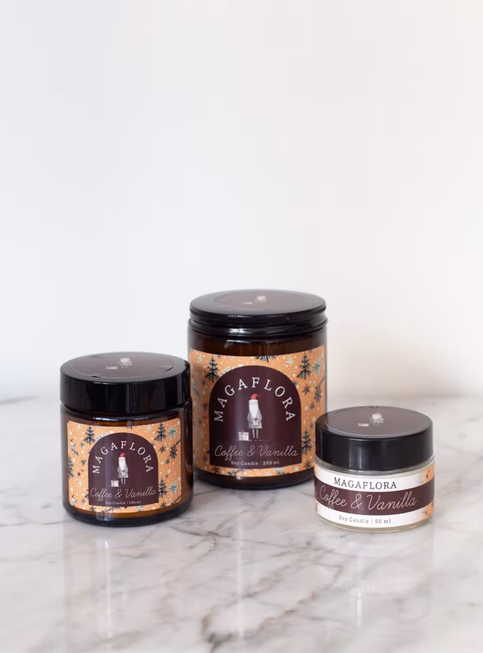 Yeni Yıl Coffee-Vanilla Soya Wax Mum