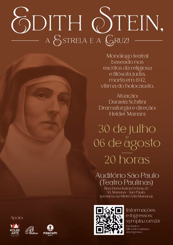 ‘Edith Stein – A Estrela e a Cruz’: um monólogo inspirado na vida e obra da santa carmelita - Jornal O São Paulo