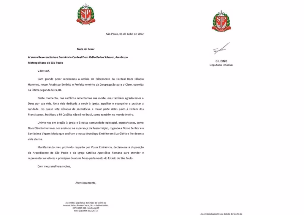 Deputado Estadual Gil Diniz - Jornal O São Paulo