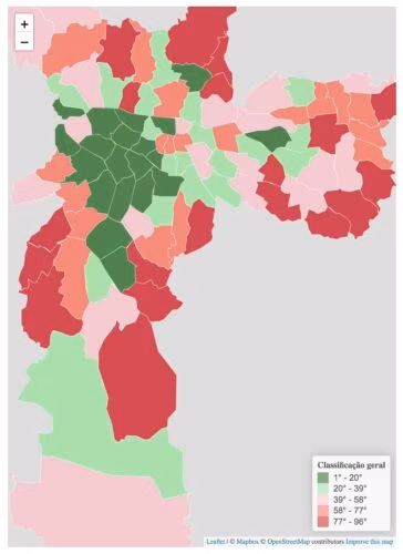 São Paulo: uma cidade desigual em seus 96 distritos