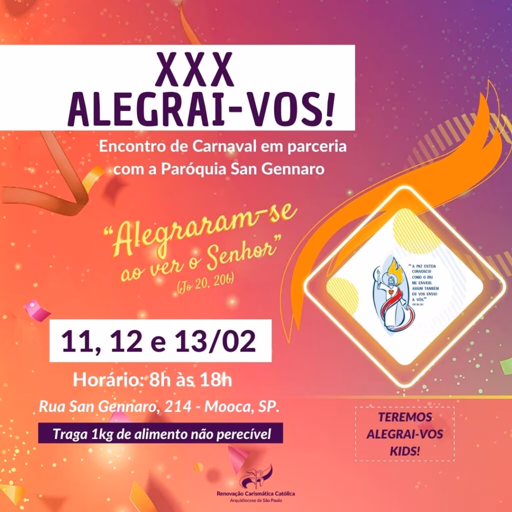 No roteiro de carnaval, há espaço para a diversão saudável e a oração - Jornal O São Paulo