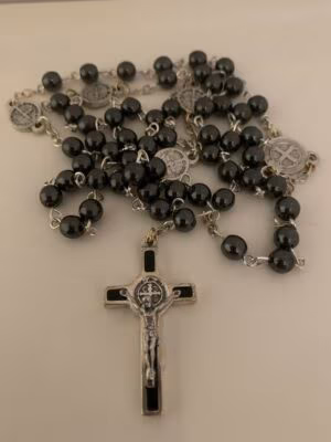 St. Benedict Hematite Rosary