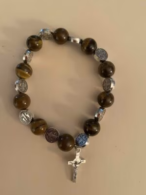 St. Benedict Tiger Eye Bracelet