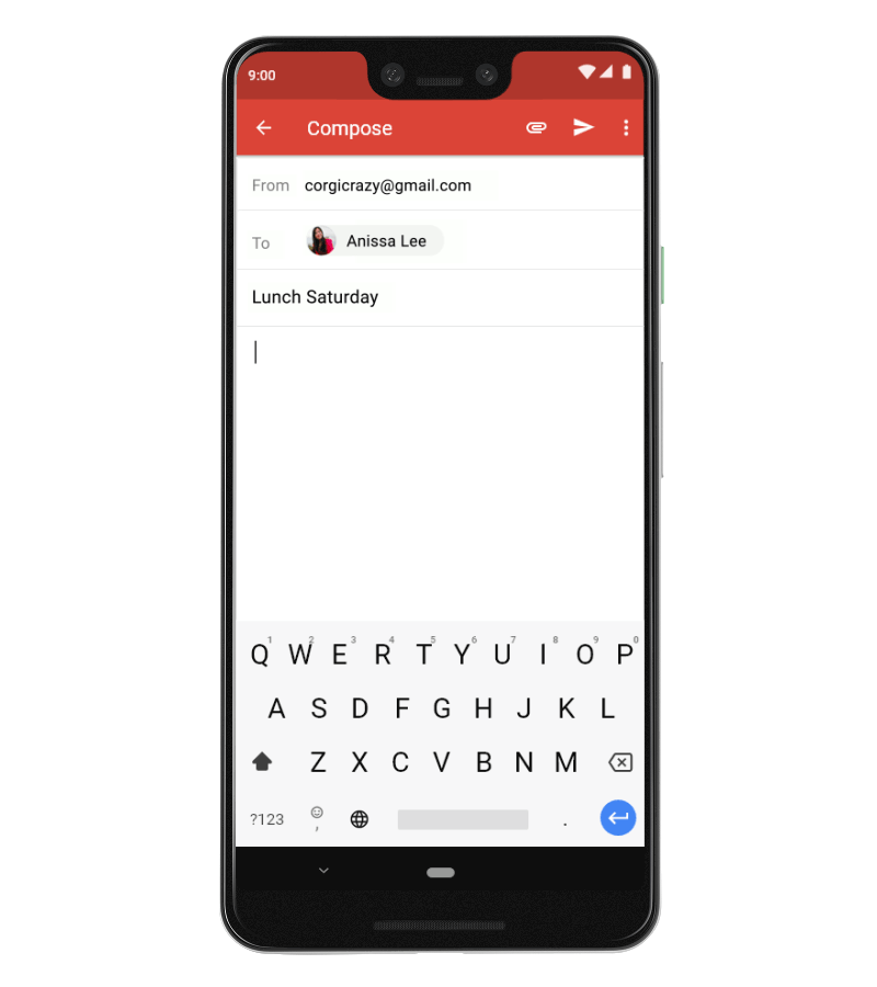 Lo Smart Compose in azione. Credits: blog.google.com