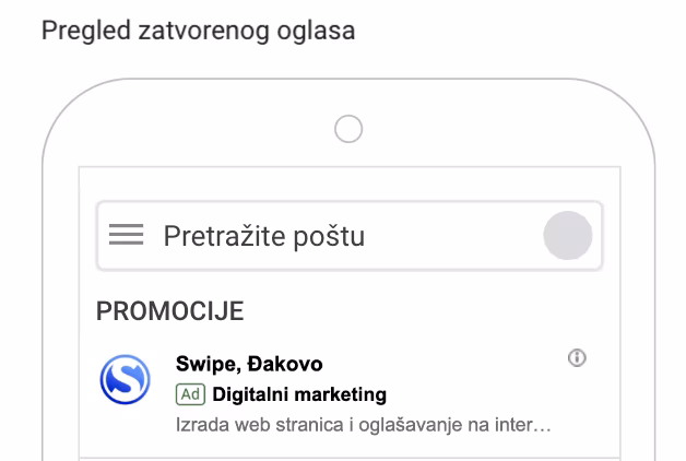 gmail oglašavanje mobilni uređaj