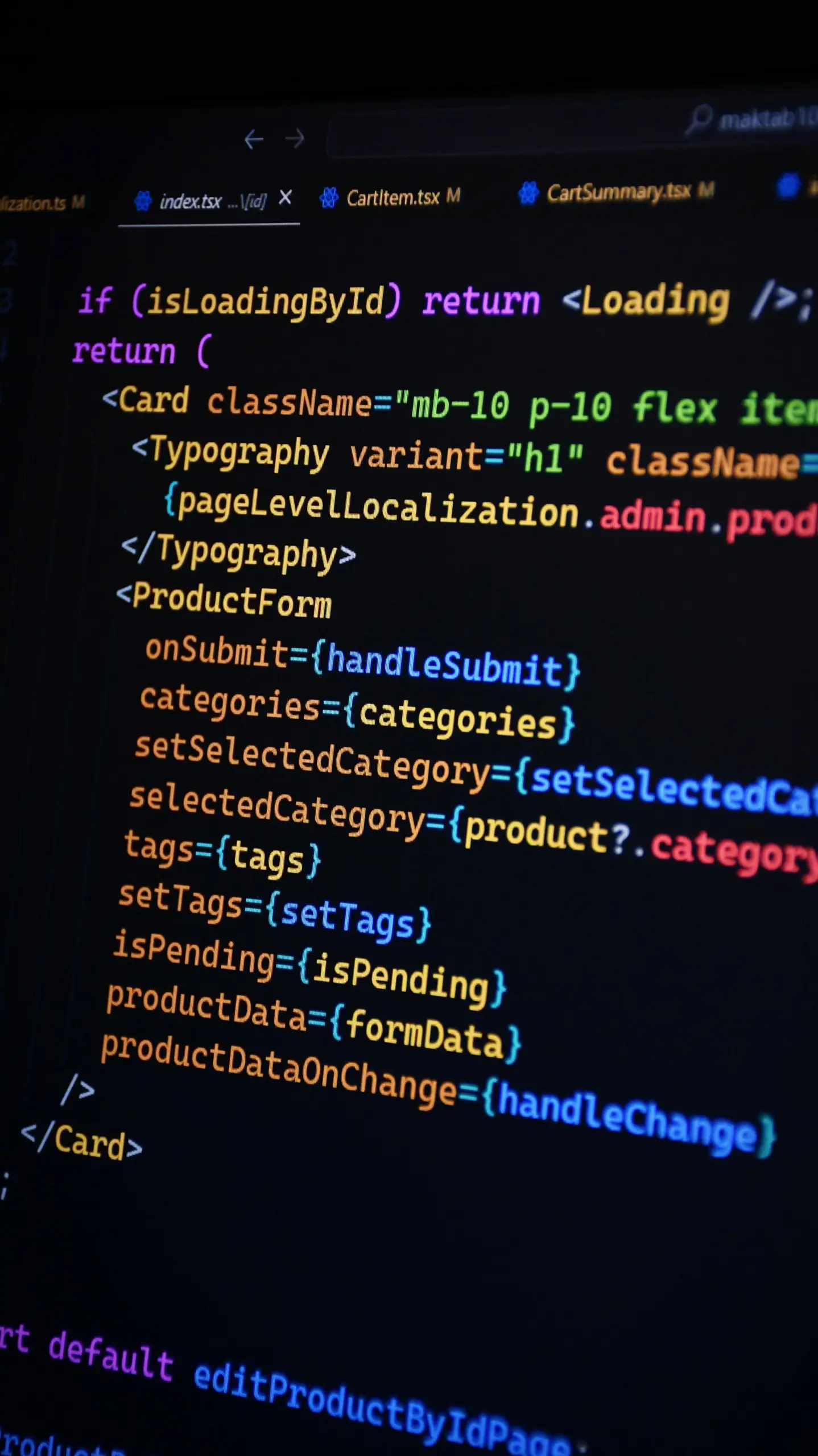 Computer code on a dark background