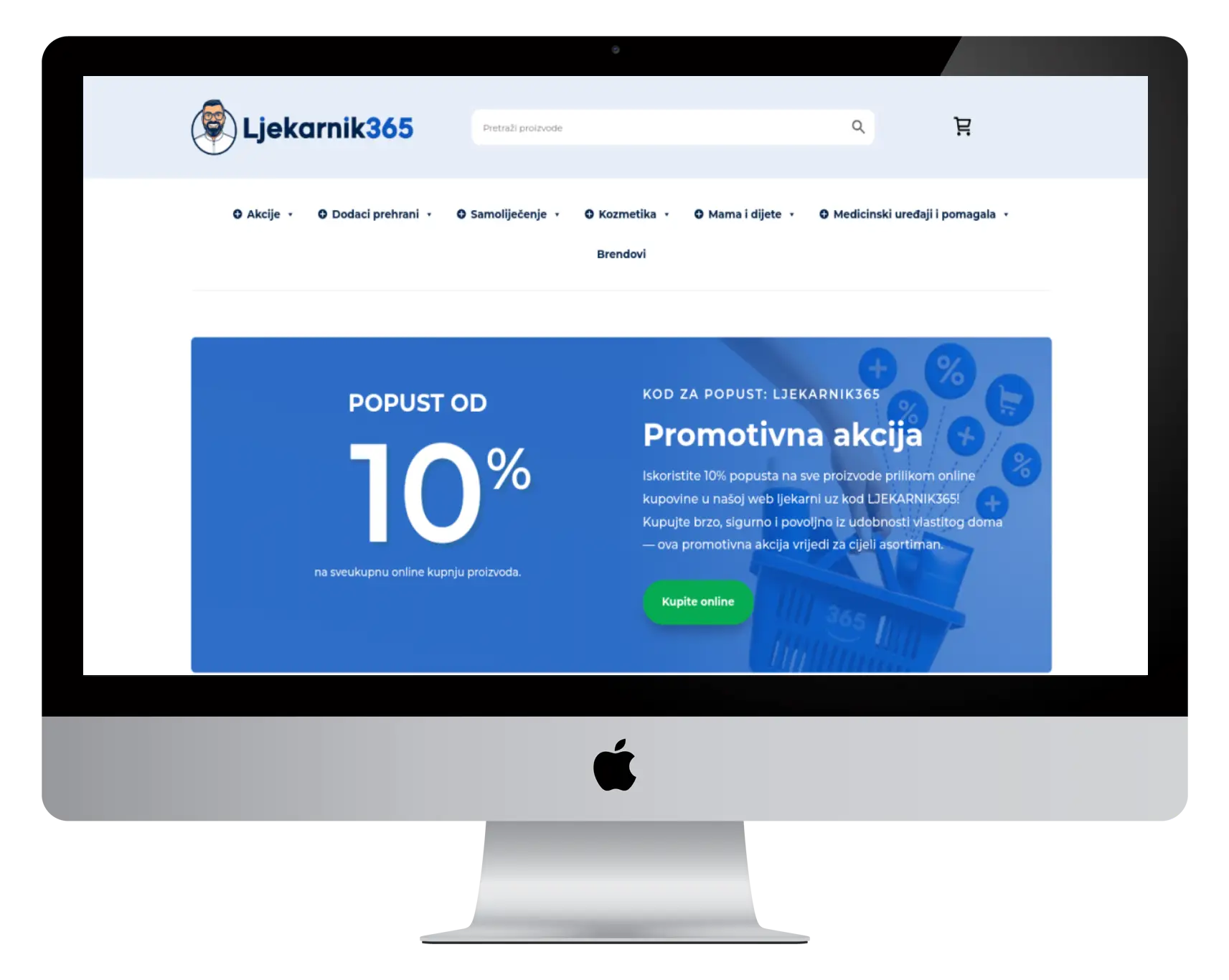 Swipe izrada webstranica portfolio algomed PC zaslon