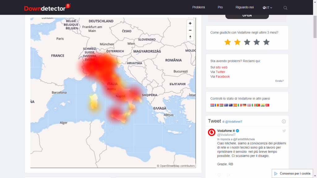 downdetector vodafone offline
