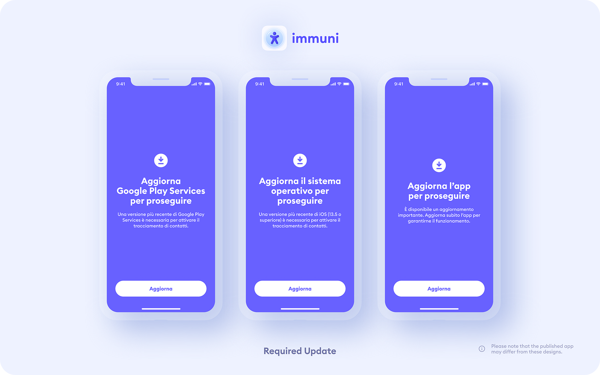 Immuni - RequiredUpdate