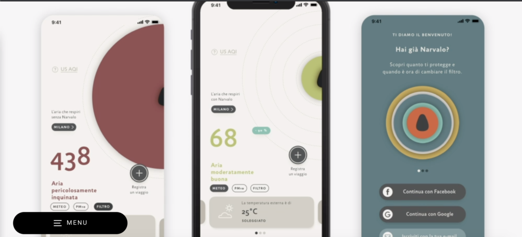 mascherina italiana smartphone