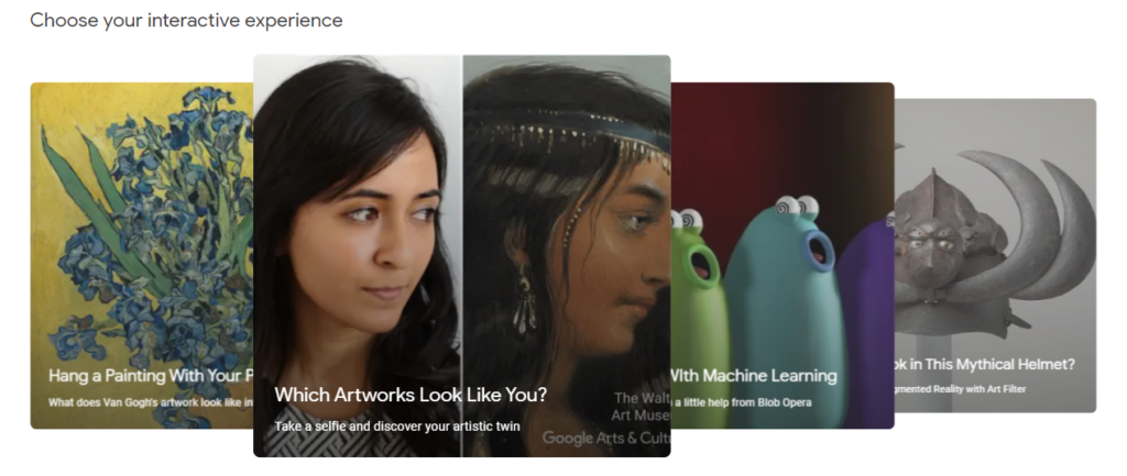 Le esperienze interattive di Google Arts & Culture.