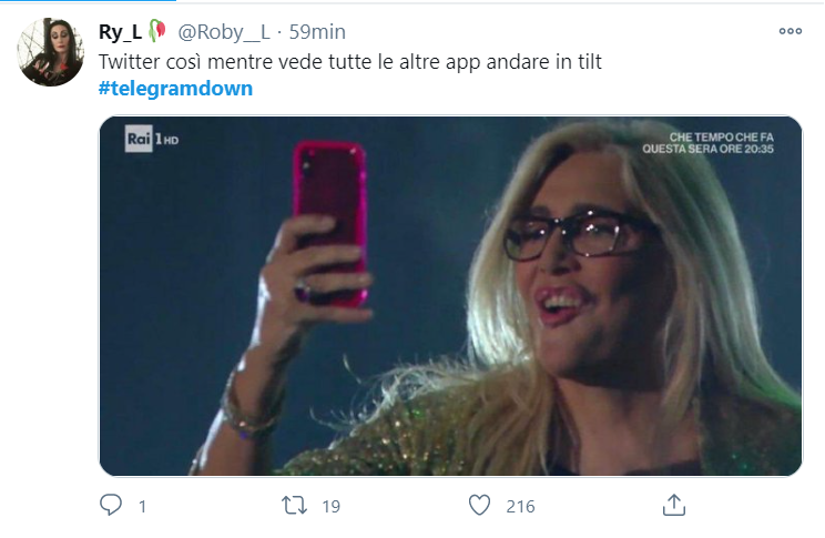 La reazione degli utenti Twitter al down di Telegram.