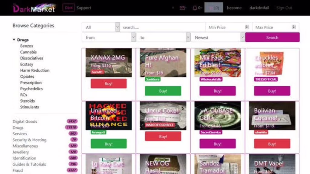 DarkMarket, grande mercato nero del deep web. Credits: Sunshine Coast Daily