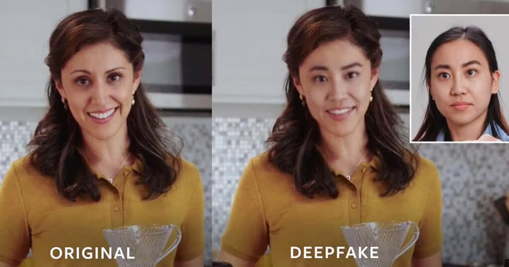 Deepfake e la sovrapposizione dei volti. Fonte: IEEE Spectrum