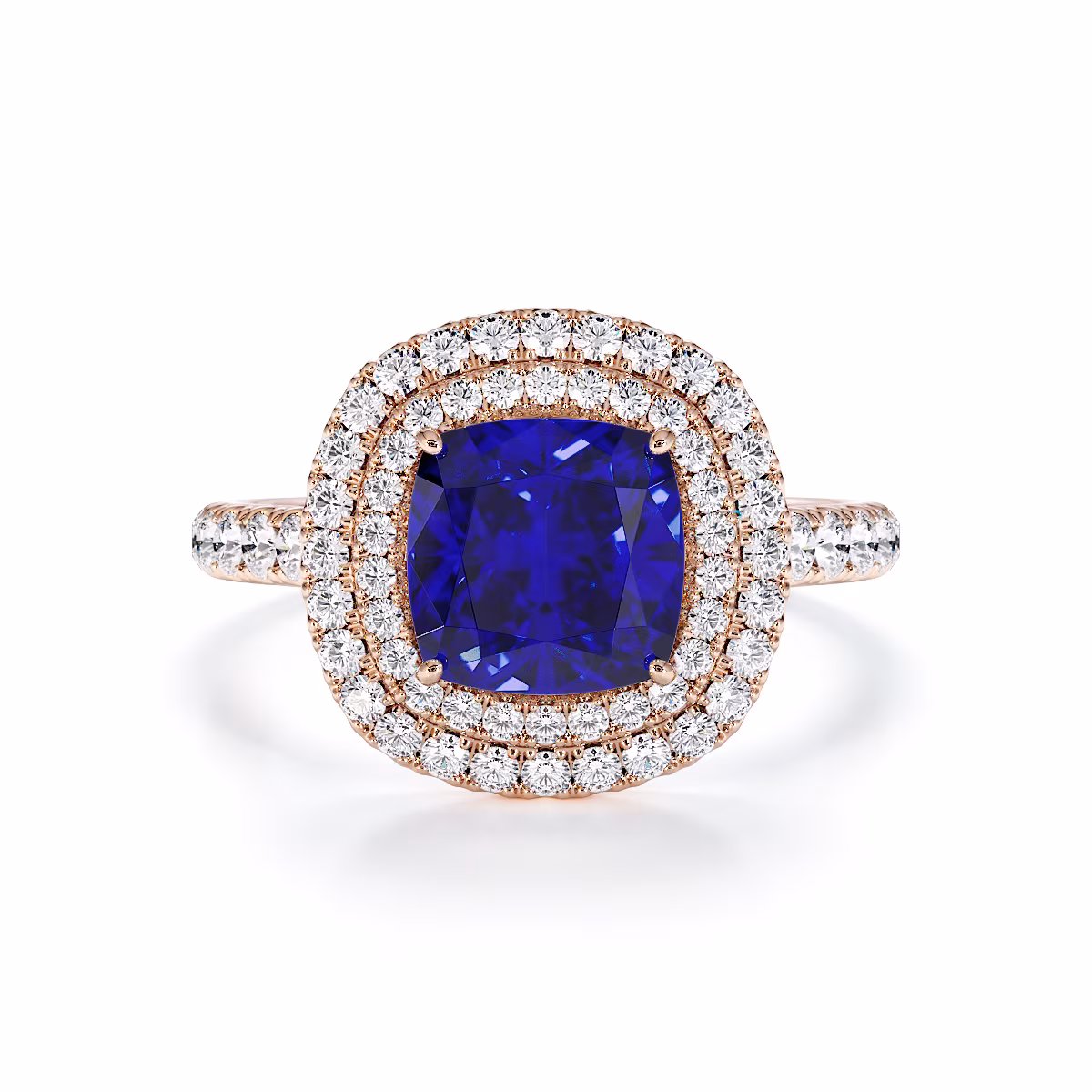 Gold / Platinum Blue Sapphire and Diamond Engagement Ring RZ3405